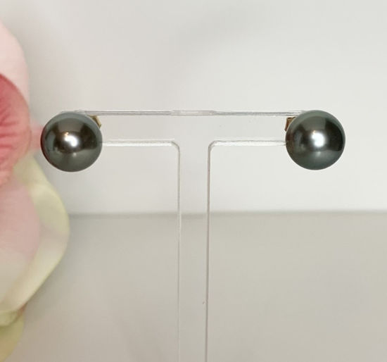 Image sur Boucles d'oreilles perles noires de Tahiti