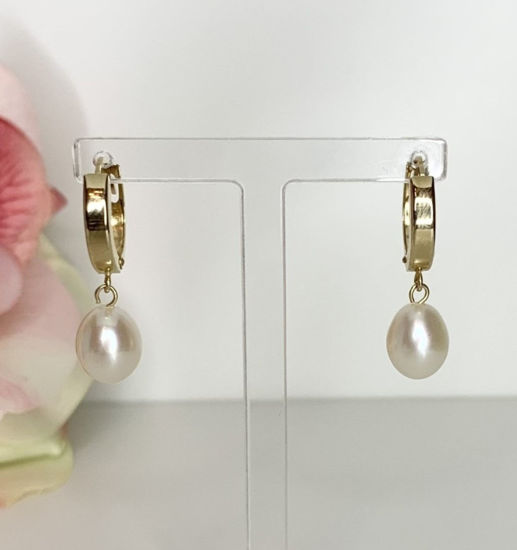 Image sur Boucles d'oreilles perles d'eau douce et or jaune