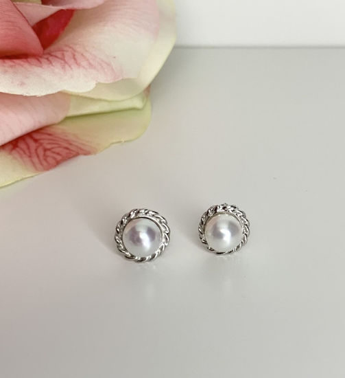 Image sur Ensemble en or blanc avec perles d'eau douce