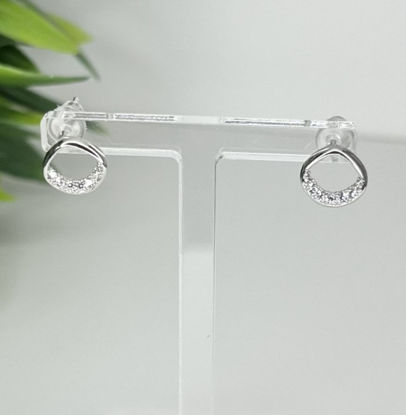 Image de Boucles d'oreilles en argent 925 avec zircons cubiques