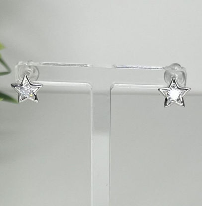 Image de Boucles d'oreilles en argent 925 étoiles