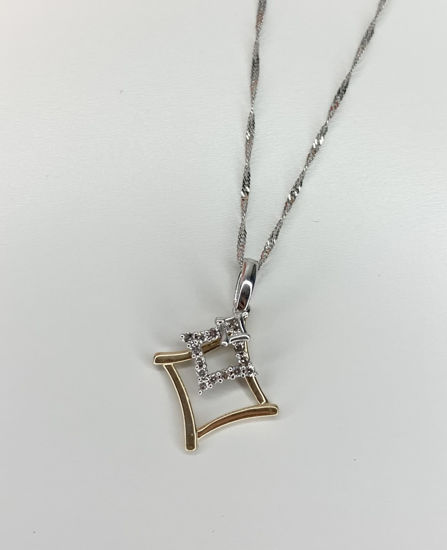 Image sur Collier en or blanc et jaune 10KT avec diamants