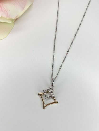 Image sur Collier en or blanc et jaune 10KT avec diamants