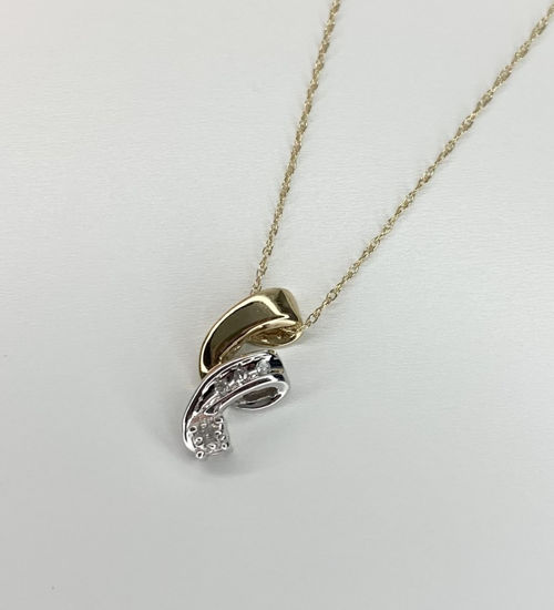 Image sur Collier en or jaune et blanc 10KT avec diamants
