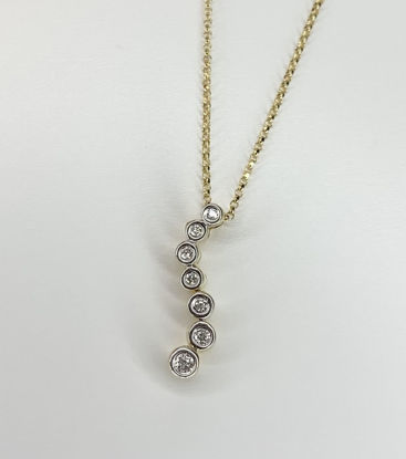 Image de Collier en or jaune et blanc 14KT avec diamants