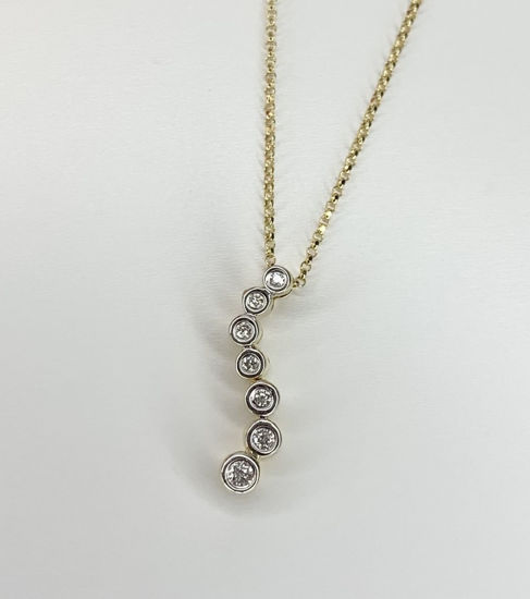 Image sur Collier en or jaune et blanc 14KT avec diamants