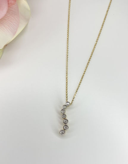 Image sur Collier en or jaune et blanc 14KT avec diamants
