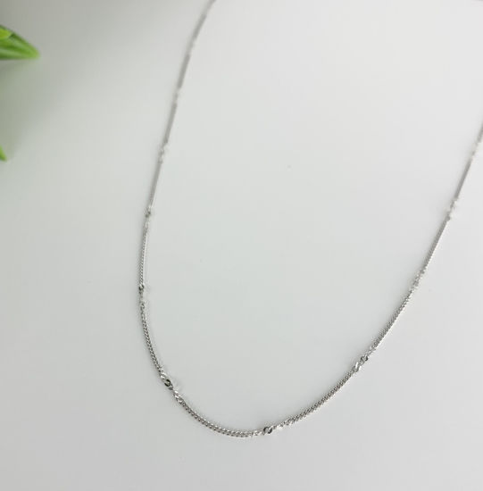 Image sur Chaîne Gourmette twisté 16" en or blanc