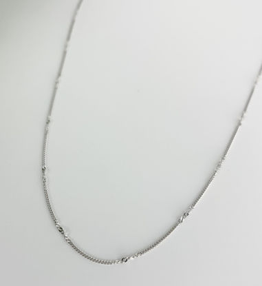 Image de Chaîne Gourmette twisté 16" en or blanc