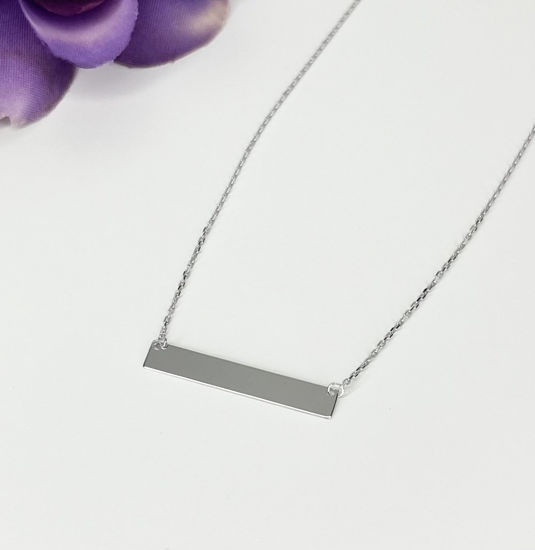 Image sur Collier plaque en or blanc 10KT