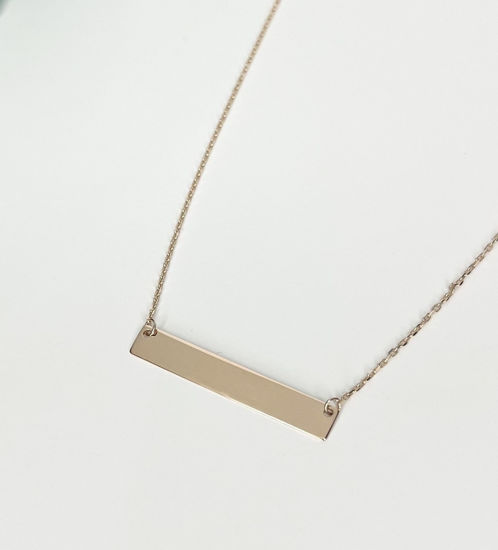 Image sur Collier plaque en or rose 10KT