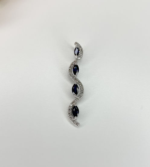 Image sur Pendentif en or blanc avec saphirs et diamants