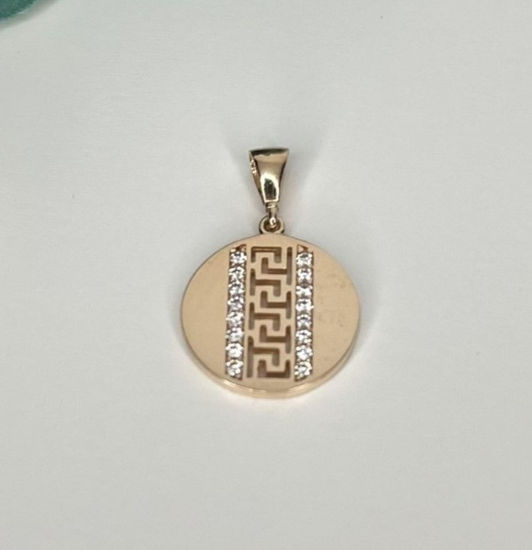 Image sur Pendentif en or rose avec zircons cubiques