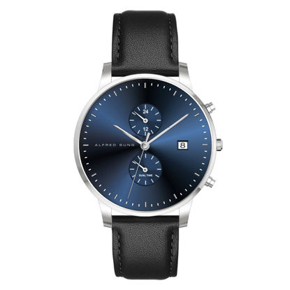 Image de Montre pour homme bleue et argent Alfred Sung - ASM-0039