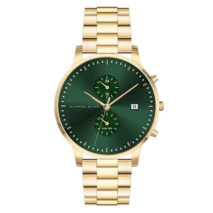 Image de Montre pour homme verte et or Alfred Sung - ASM-7022