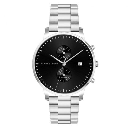 Image de Montre pour homme argent et noire Alfred Sung - ASM-7031