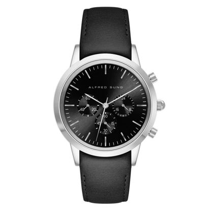 Image de Montre pour homme noire et argent Alfred Sung - ASM-0131