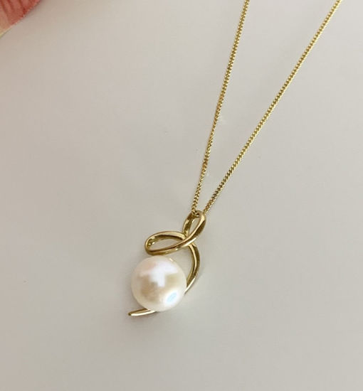 Image sur Pendentif en or jaune avec perle d'eau douce