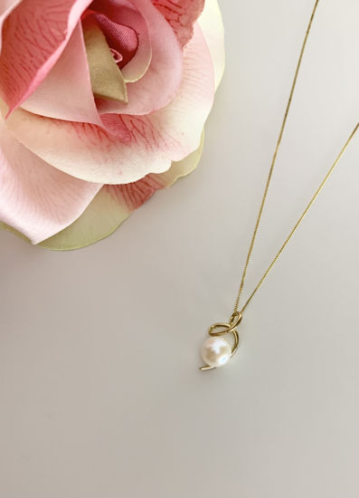 Image sur Pendentif en or jaune avec perle d'eau douce