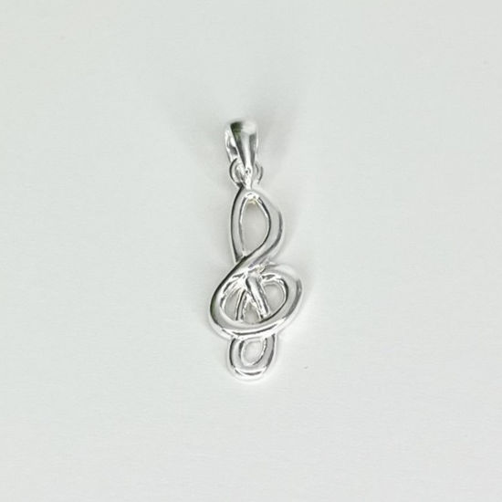 Image sur Pendentif en argent 925 clé de sol