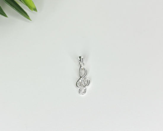 Image sur Pendentif en argent 925 clé de sol