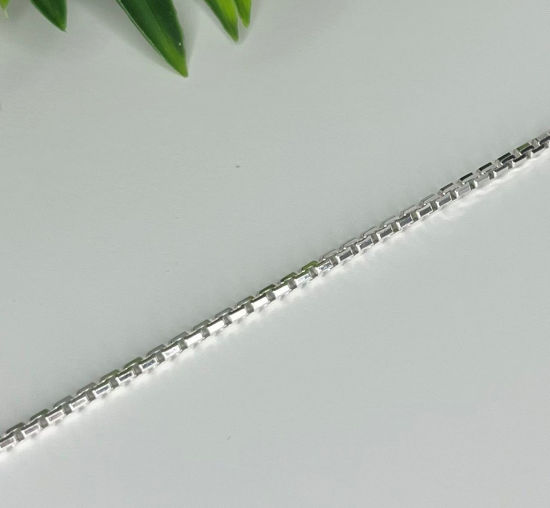 Image sur Chaîne de cheville cubique arrondie 9 3/4" en argent 925