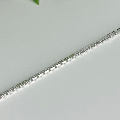 Image de Chaîne de cheville cubique arrondie 9 3/4" en argent 925