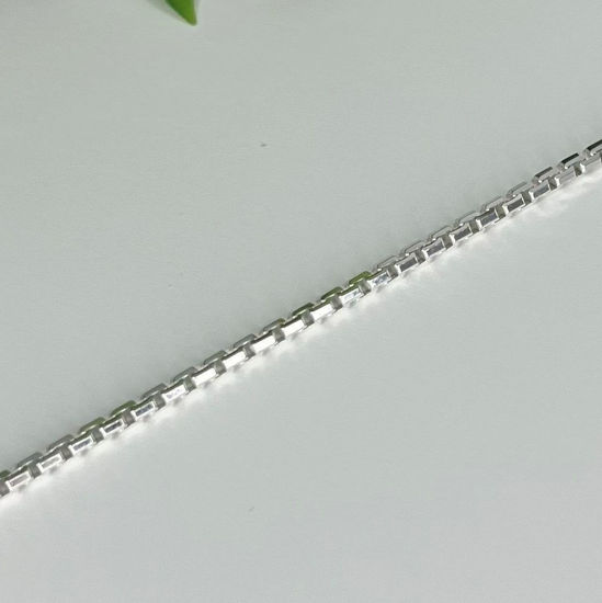 Image sur Chaîne de cheville cubique arrondie 9 3/4" en argent 925