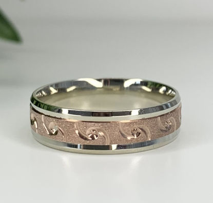 Image de Jonc confort en or blanc et rose 10KT