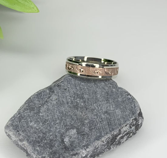 Image sur Jonc confort en or blanc et rose 10KT