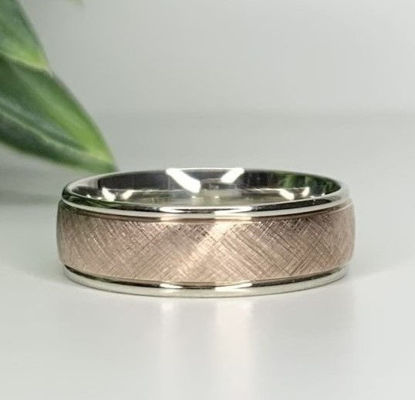 Image de Jonc confort en or blanc et rose 10KT
