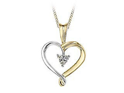 Image de Collier Coeur en or 10KT 2 tons avec diamants