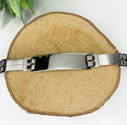 Image de Bracelet semi-rigide avec plaque en acier inoxydable 8 1/4" - BID100