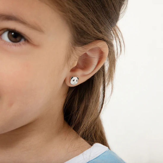 Image sur Boucles d'oreilles Panda en argent 925