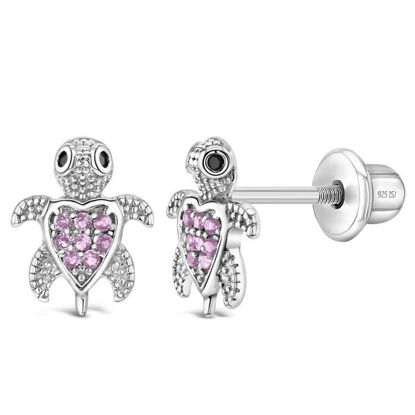 Image de Boucles d'oreilles Tortue en argent 925