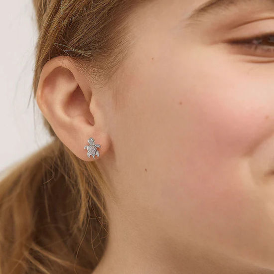 Image sur Boucles d'oreilles Tortue en argent 925