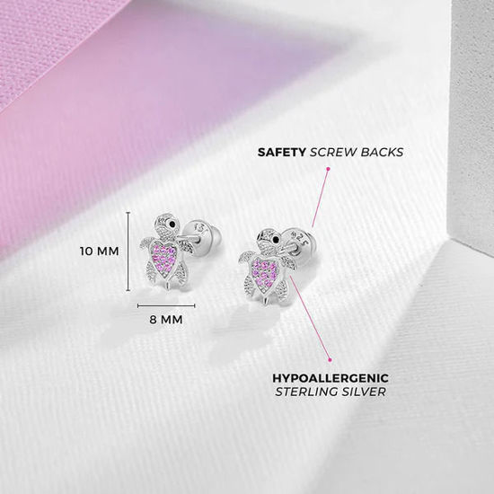 Image sur Boucles d'oreilles Tortue en argent 925