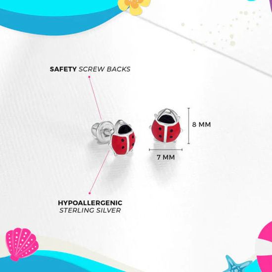 Image sur Boucles d'oreilles Coccinelle en argent 925