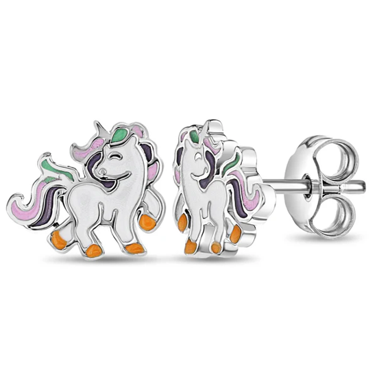 Image sur Boucles d'oreilles Licorne en argent 925