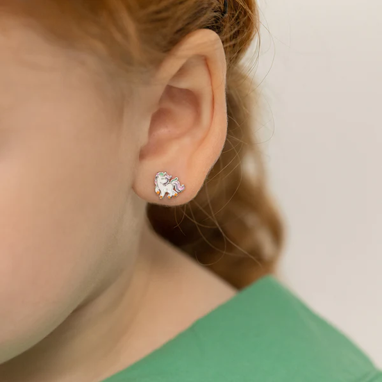 Image sur Boucles d'oreilles Licorne en argent 925