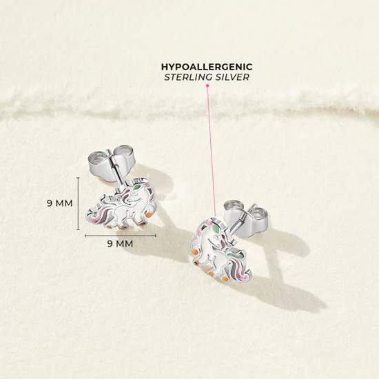 Image sur Boucles d'oreilles Licorne en argent 925