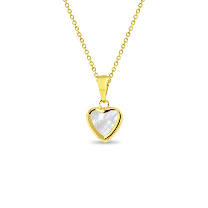 Image de Collier Coeur en or jaune 14KT avec nacre de perle