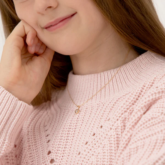 Image sur Collier Coeur en or jaune 14KT avec nacre de perle