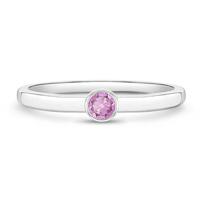 Image de Bague en argent 925 avec zircon rose