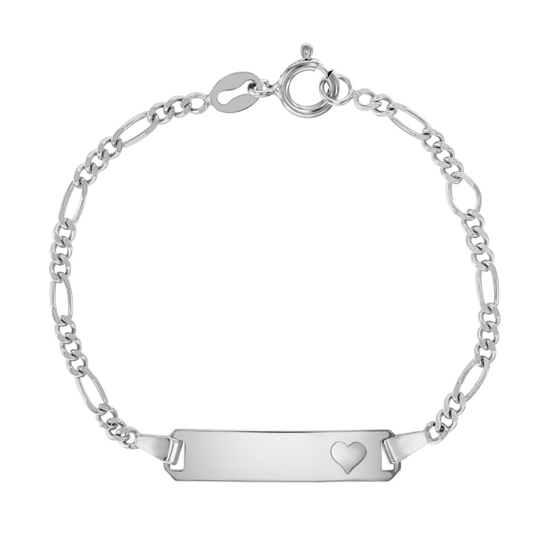 Image sur Bracelet identité en argent 925 avec gravure coeur