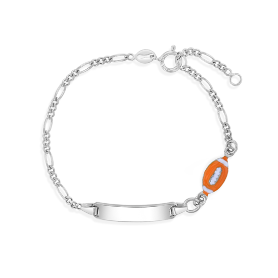 Image sur Bracelet identité en argent 925 avec ballon de football