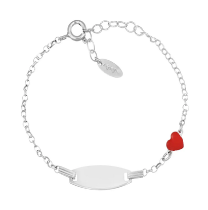 Image de Bracelet identité en argent 925 avec coeur