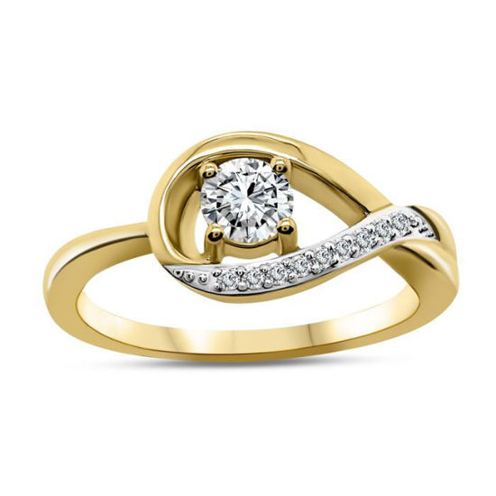 Image sur Bague en or jaune 10KT avec diamants de laboratoire - 11055.10Y