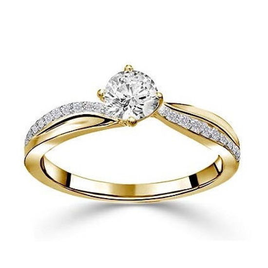 Image sur Bague en or jaune 10KT avec diamants de laboratoire - 11656.85.10Y