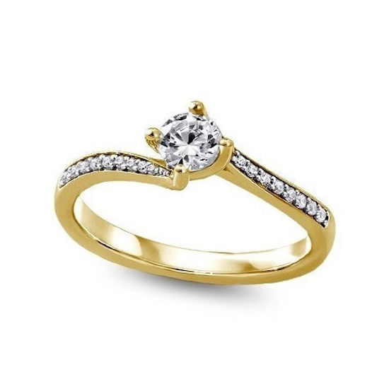 Image sur Bague en or jaune 10KT avec diamants de laboratoire - 10799.33.10Y